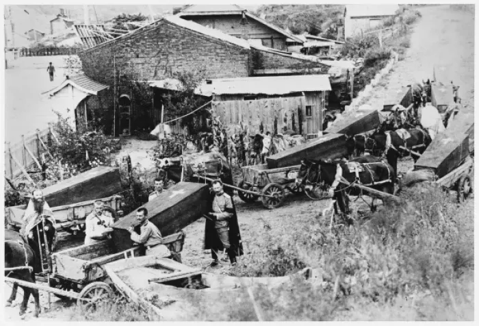 Framed Print : Rus-Jap War / Coffins Framed Print : Rus-Jap War / Coffins