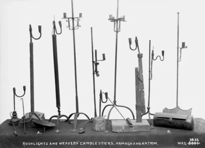 Framed Print : Rushlights and Weavers Candlesticks, Armagh and Antrim