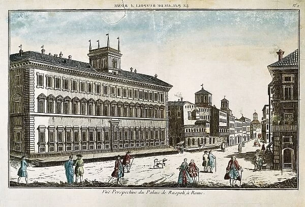 Ruspoli Palace at Rome (18th c. ). Engraving