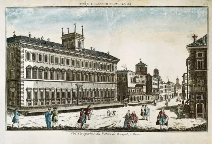 Framed Print : Ruspoli Palace at Rome (18th c. ). Engraving Framed Print : Ruspoli Palace at Rome (18th c. ). Engraving