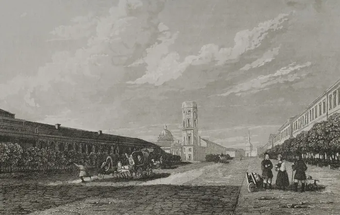 Framed Print : Russia, Saint Petersburg. Nevsky Prospekt. Engraving Framed Print : Russia, Saint Petersburg. Nevsky Prospekt. Engraving
