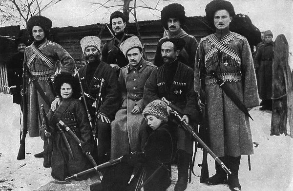 Russian Cossack soldiers, Russia, WW1