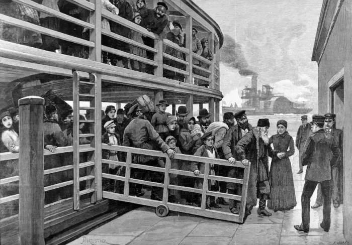 Framed Print : Russian Emigrants landing in New York, 1892 Framed Print : Russian Emigrants landing in New York, 1892