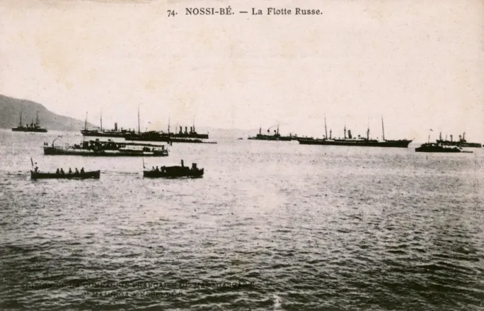 Framed Print : The Russian Fleet at Nossi-Be off the coast of Madagascar Framed Print : The Russian Fleet at Nossi-Be off the coast of Madagascar