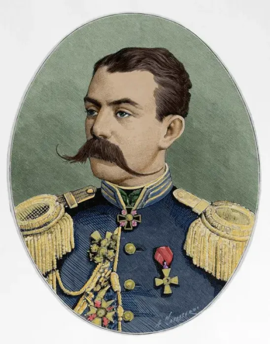 Framed Print : Russian general Astrukoff. Colored engraving, 1877 Framed Print : Russian general Astrukoff. Colored engraving, 1877