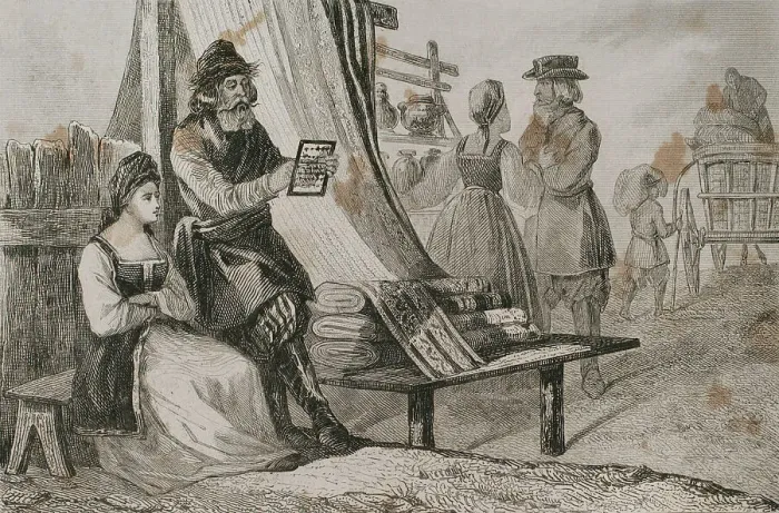 Framed Print : Russian merchant makes calcultaions by means of an abacus Framed Print : Russian merchant makes calcultaions by means of an abacus