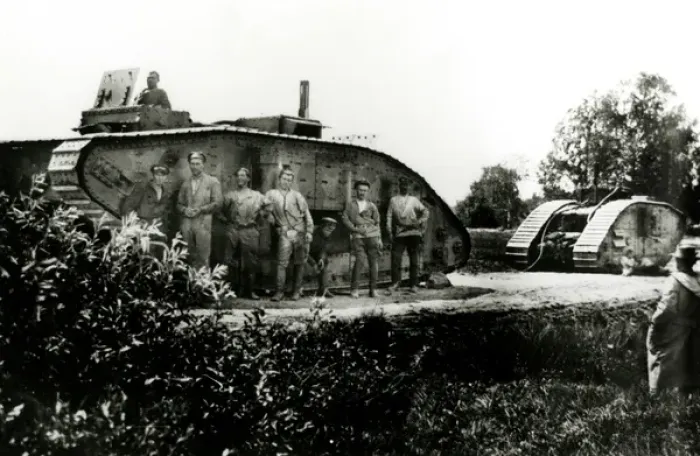 Framed Print : Russian Soldiers with Captured tanks Framed Print : Russian Soldiers with Captured tanks