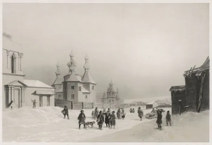 Framed Print : Russian Village Scene Framed Print : Russian Village Scene