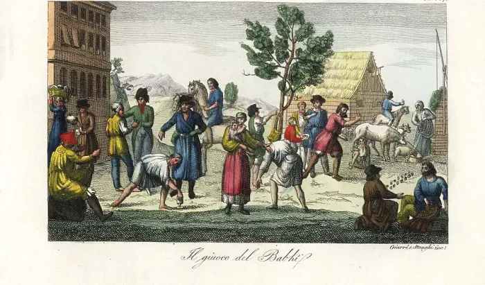 Framed Print : Russian villagers playing Babki (knucklebones), 19th century Framed Print : Russian villagers playing Babki (knucklebones), 19th century