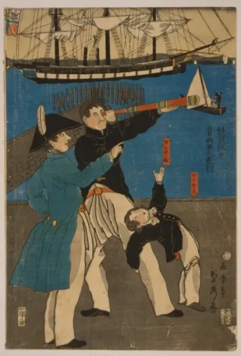 Framed Print : Russians enjoying themselves on Sunday in Yokohama Framed Print : Russians enjoying themselves on Sunday in Yokohama