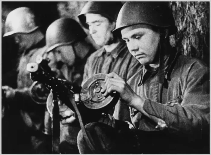 Framed Print : Russians in Trench Framed Print : Russians in Trench