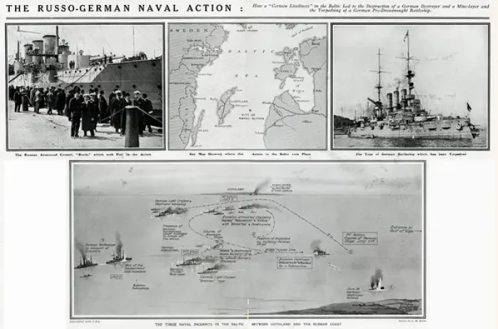 Framed Print : Russo-German naval action in the Baltic, WW1 Framed Print : Russo-German naval action in the Baltic, WW1