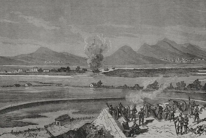 Framed Print : Russo-Turkish War (1877-1878). Blowing up of Framed Print : Russo-Turkish War (1877-1878). Blowing up of