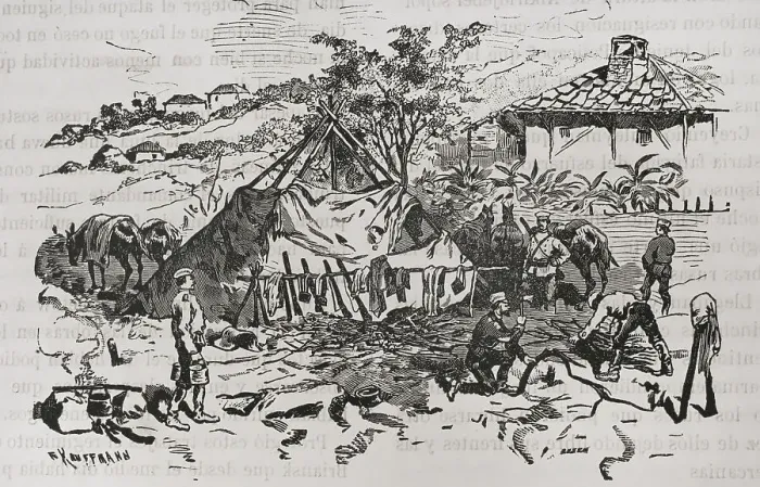 Framed Print : Russo-Turkish War (1877-1878). Cossack post Framed Print : Russo-Turkish War (1877-1878). Cossack post
