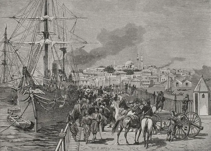Framed Print : Russo-Turkish War (1877-1878). Embarkation of Framed Print : Russo-Turkish War (1877-1878). Embarkation of