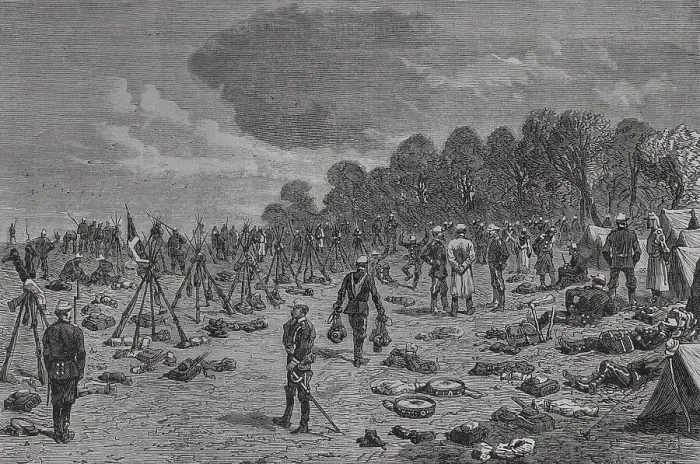 Framed Print : Russo-Turkish War (1877-1878). Russian camp at Baniasa Framed Print : Russo-Turkish War (1877-1878). Russian camp at Baniasa