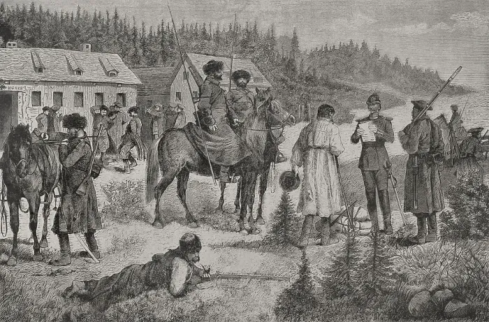 Framed Print : Russo-Turkish War (1877-1878). Russian troop post Framed Print : Russo-Turkish War (1877-1878). Russian troop post