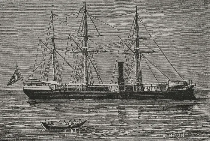 Framed Print : Russo-Turkish War (1877-1878). The Turkish gun-boat Framed Print : Russo-Turkish War (1877-1878). The Turkish gun-boat
