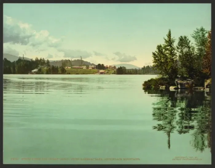 Framed Print : Rustic Lodge and Indian carry, Upper Saranac Lake, Adirondac Framed Print : Rustic Lodge and Indian carry, Upper Saranac Lake, Adirondac