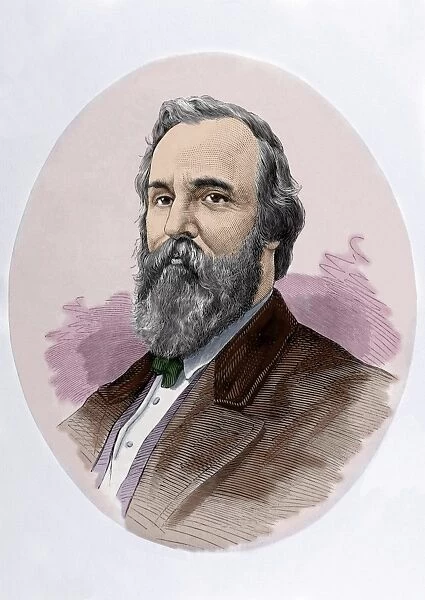 Rutherford B. Hayes (1822-1893). Engraving. Colored