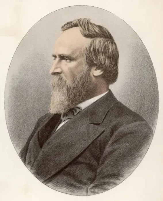 Framed Print : Rutherford Hayes  /  Col Lit