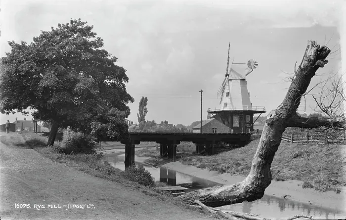 Framed Print : Rye Mill. This black and white photograph captures the historic Rye Mill Framed Print : Rye Mill. This black and white photograph captures the historic Rye Mill