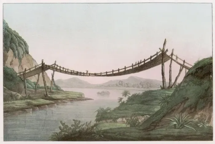 Framed Print : S American Rope Bridge Framed Print : S American Rope Bridge