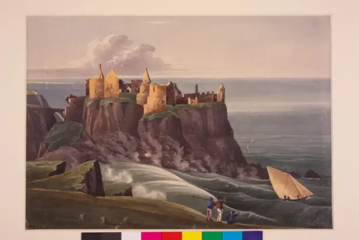 Framed Print : S. E. view of Dunluce Castle from the Rockheads Framed Print : S. E. view of Dunluce Castle from the Rockheads