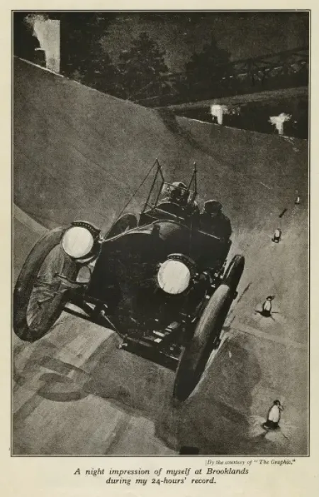 Framed Print : S F Edge at Brooklands during his 24 hours record