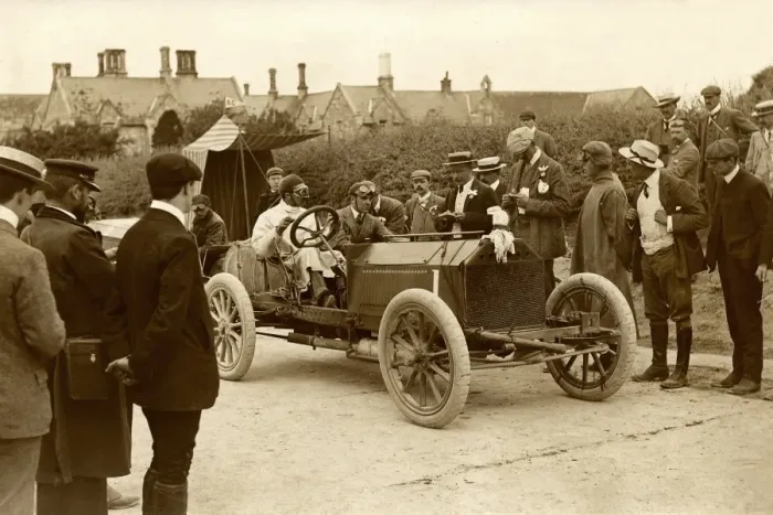 Framed Print : S F Edge leaving Athy control, Napier racing car, 1903 Framed Print : S F Edge leaving Athy control, Napier racing car, 1903