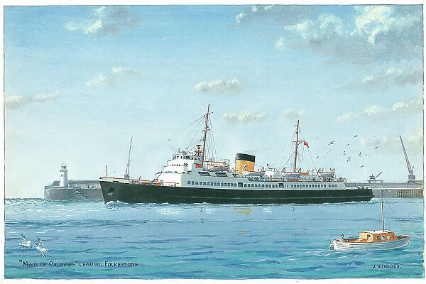 S. S. Maid of Orleans leaving Folkestone, Southern Railway