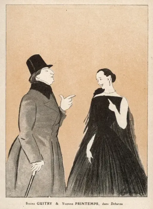 Framed Print : Sacha Guitry / Wife / 1918 Framed Print : Sacha Guitry / Wife / 1918