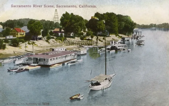 Framed Print : Sacramento River scene, Sacramento, California, USA Framed Print : Sacramento River scene, Sacramento, California, USA