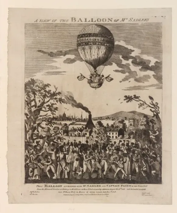 Framed Print : Sadler and Paget balloon ascent, Hackney Framed Print : Sadler and Paget balloon ascent, Hackney