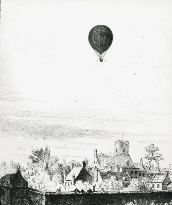 Framed Print : Sadlers Hackney ascent, August 12, 1811 Framed Print : Sadlers Hackney ascent, August 12, 1811