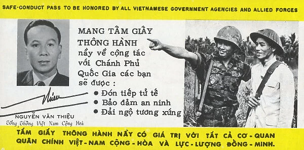 Safe-Conduct Pass to be honoured by all Vietnamese Agencies