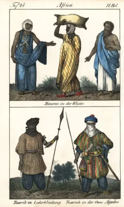 Framed Print : Saharan costumes: Moors in the desert Framed Print : Saharan costumes: Moors in the desert