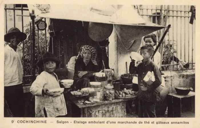 Framed Print : Saigon - Vietnam - Itinerant street seller of Tea and Cakes Framed Print : Saigon - Vietnam - Itinerant street seller of Tea and Cakes