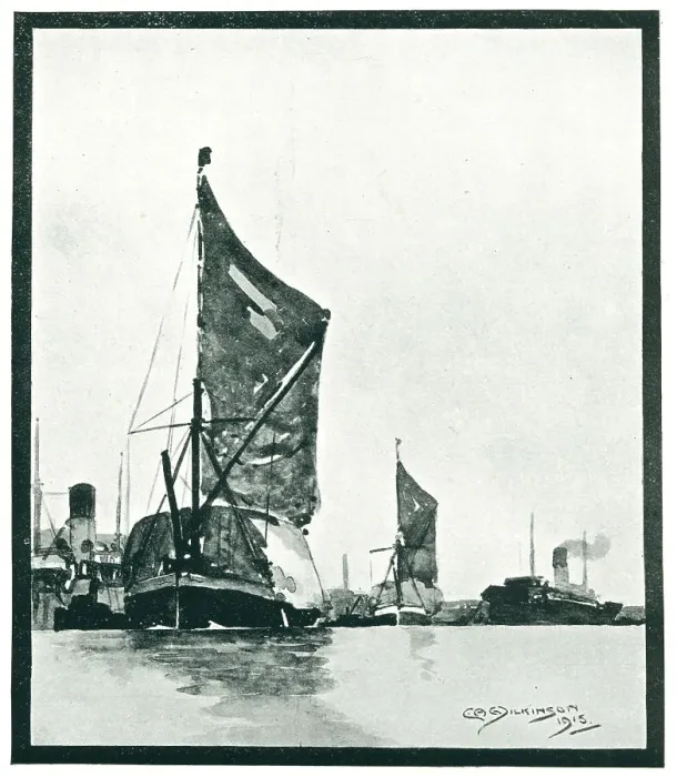 Framed Print : Sailboats. An artwork showing some large steam Framed Print : Sailboats. An artwork showing some large steam