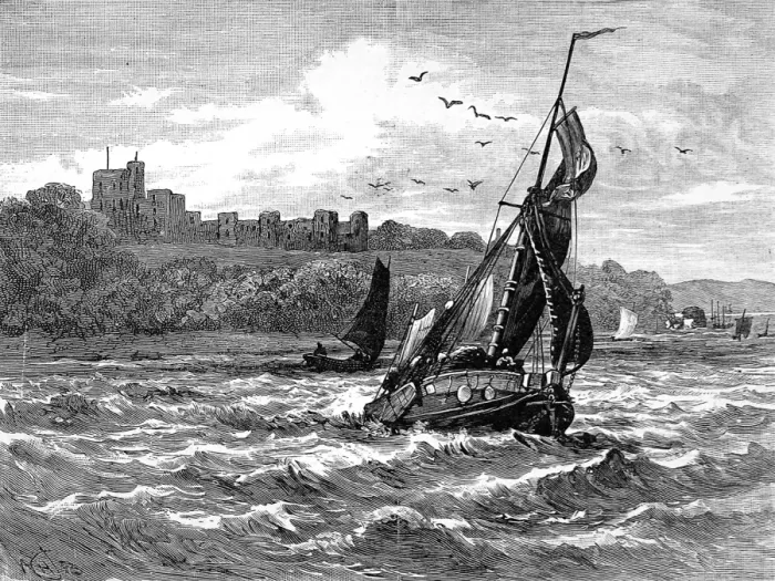 Framed Print : Sailing Barge off Norris Castle, Isle of Wight, 1833 Framed Print : Sailing Barge off Norris Castle, Isle of Wight, 1833