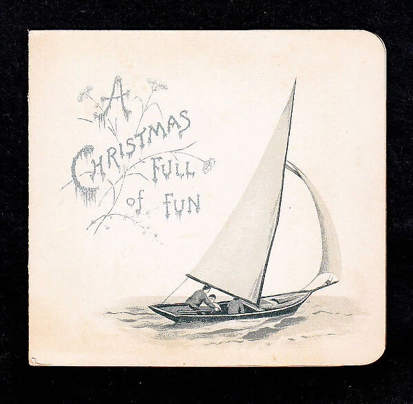 Sailing boat on a Christmas card