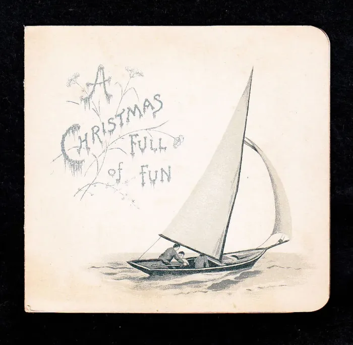 Framed Print : Sailing boat on a Christmas card Framed Print : Sailing boat on a Christmas card