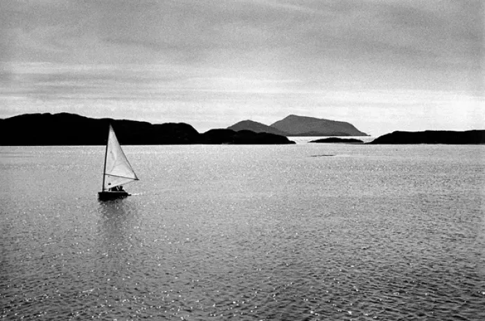 Framed Print : Sailing dingy on the water, Ring of Kerry, Ireland Framed Print : Sailing dingy on the water, Ring of Kerry, Ireland