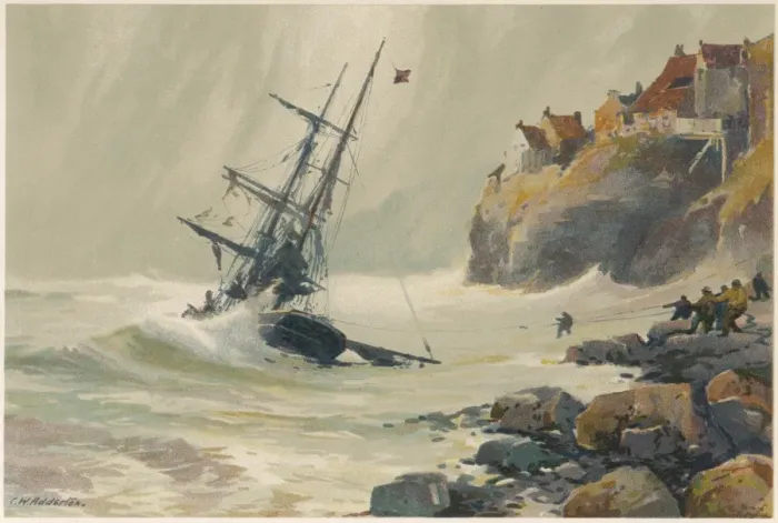 Framed Print : Sailing Ship Aground Framed Print : Sailing Ship Aground