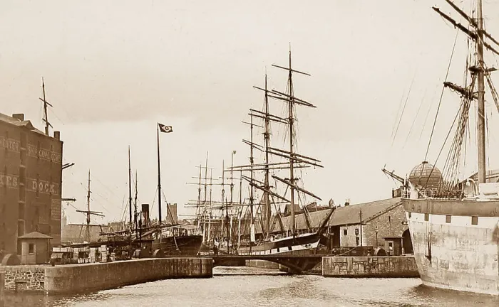 Framed Print : Sailing ship, Dukes Dock, Liverpool Framed Print : Sailing ship, Dukes Dock, Liverpool