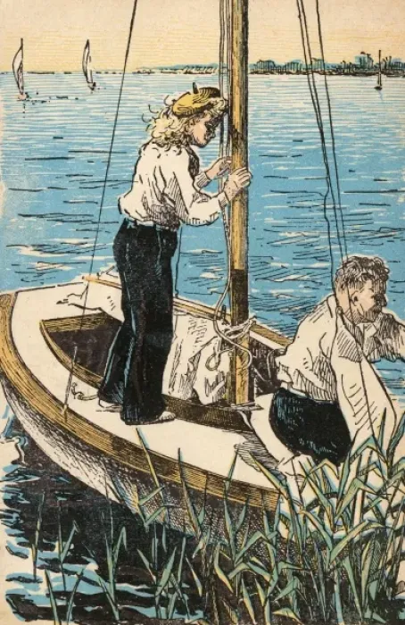 Framed Print : Out Sailing - Young Couple in The Netherlands Framed Print : Out Sailing - Young Couple in The Netherlands