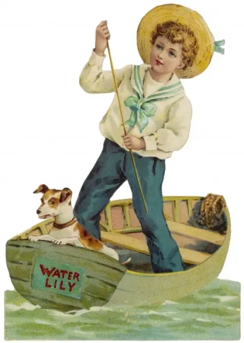 Framed Print : Sailor Boy & Dog C1890 Framed Print : Sailor Boy & Dog C1890