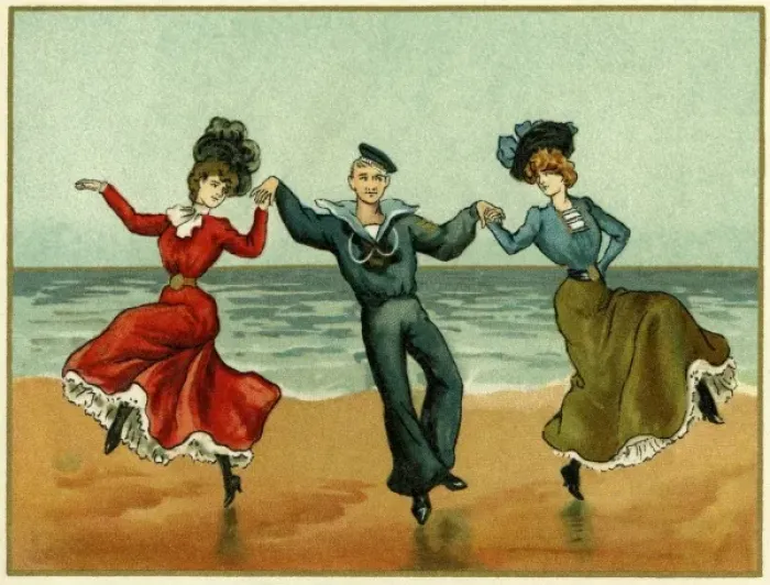 Framed Print : Sailor dancing on the beach Framed Print : Sailor dancing on the beach