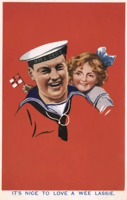 Framed Print : Sailor with his daughter Framed Print : Sailor with his daughter