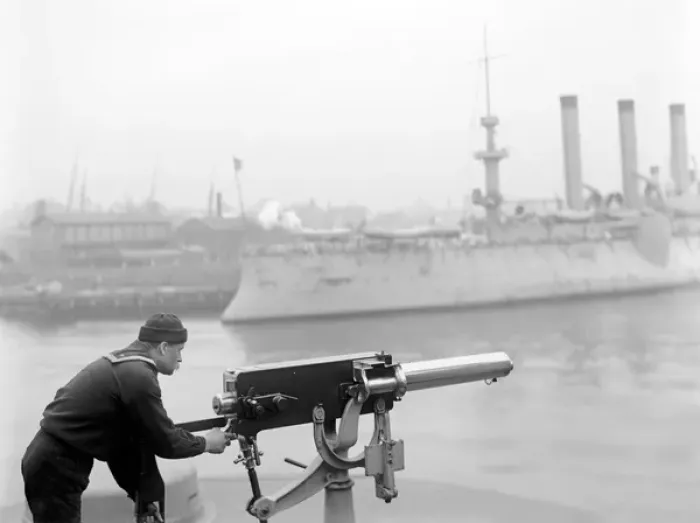 Framed Print : Sailor firing machine gun at Brooklyn Navy Yard, New York Ci Framed Print : Sailor firing machine gun at Brooklyn Navy Yard, New York Ci